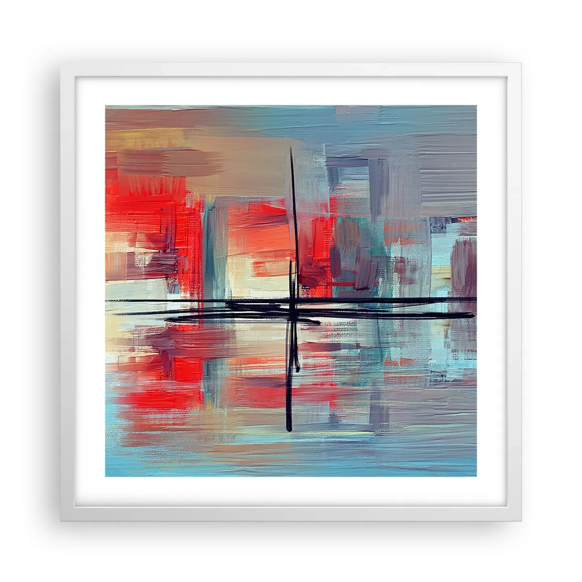 Poster in white frmae - Landscape in a foreign Dimension - 50x50 cm