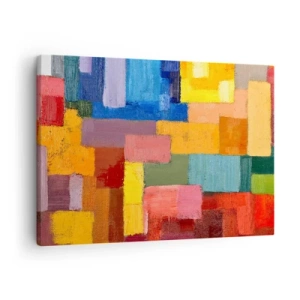 Canvas picture - Colorful abstract rectangles in different shades - 70x50cm - Each Different, All Colourful - Modern wall decoration for the living room and bedroom ARTTOR
