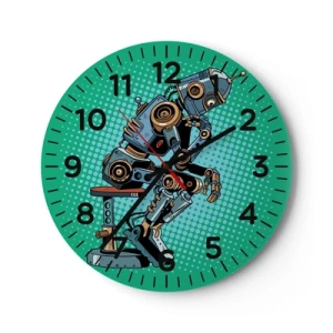 Wall clock - Clock on glass - On the Essence of Being - 40x40 cm