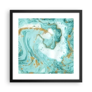 Poster in black frame - Under the Great Wave of the Edo Period - 40x40 cm