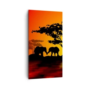 Canvas picture - Encounter on a Savannah - 55x100 cm