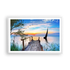 Poster in white frmae - Good Evening - 91x61 cm