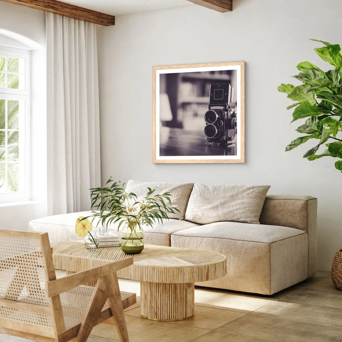 Poster in light oak frame - Magic of the Old Photograph - 30x30 cm