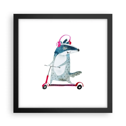 Poster in black frame - Joys of a Badger - 30x30 cm