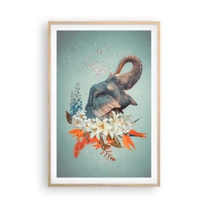 Poster in light oak frame - Roar of Joy - 61x91 cm