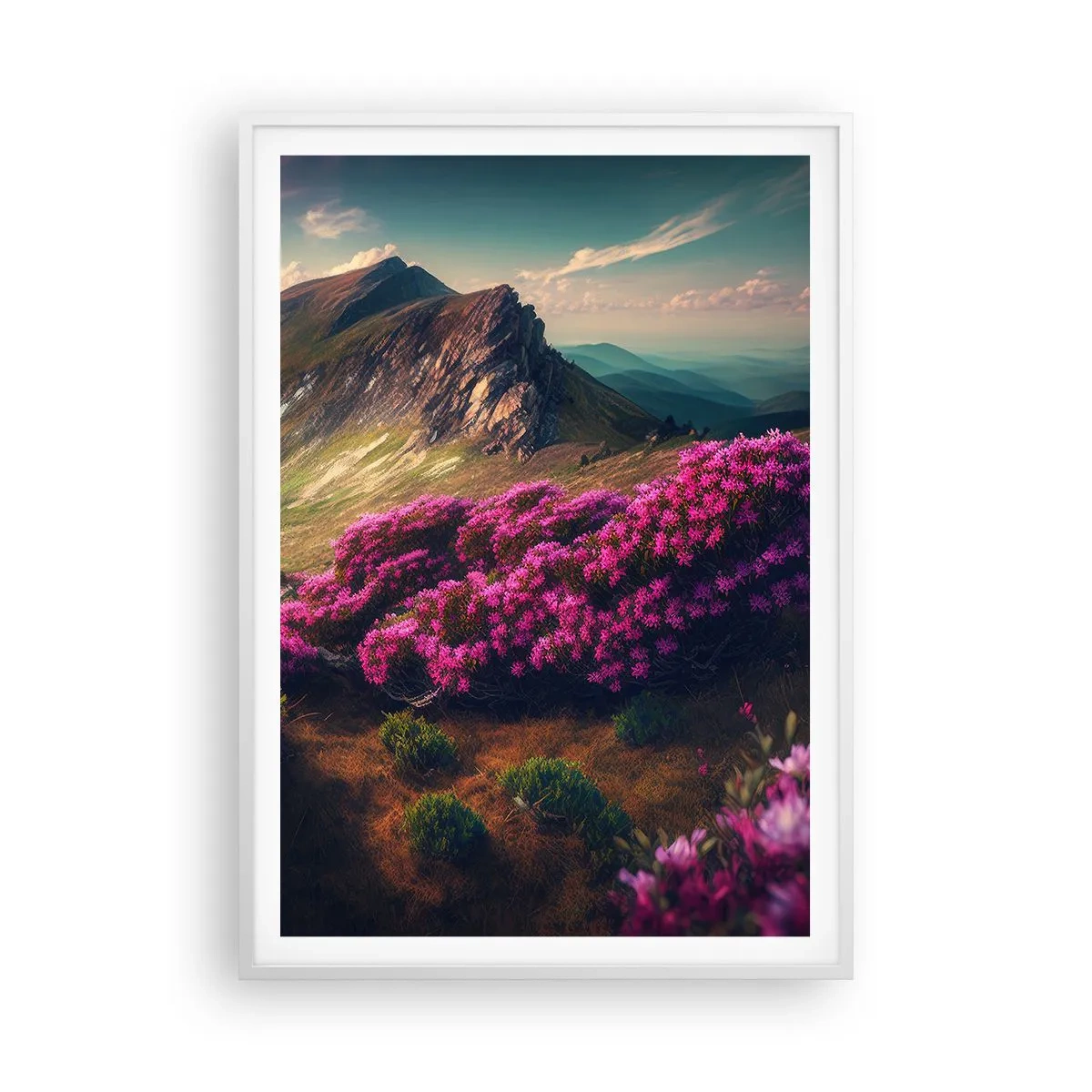 Poster in white frmae - Summer in the Mountains - 70x100 cm