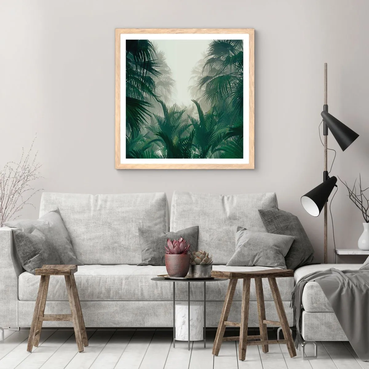 Poster in light oak frame - Tropical Secret - 30x30 cm