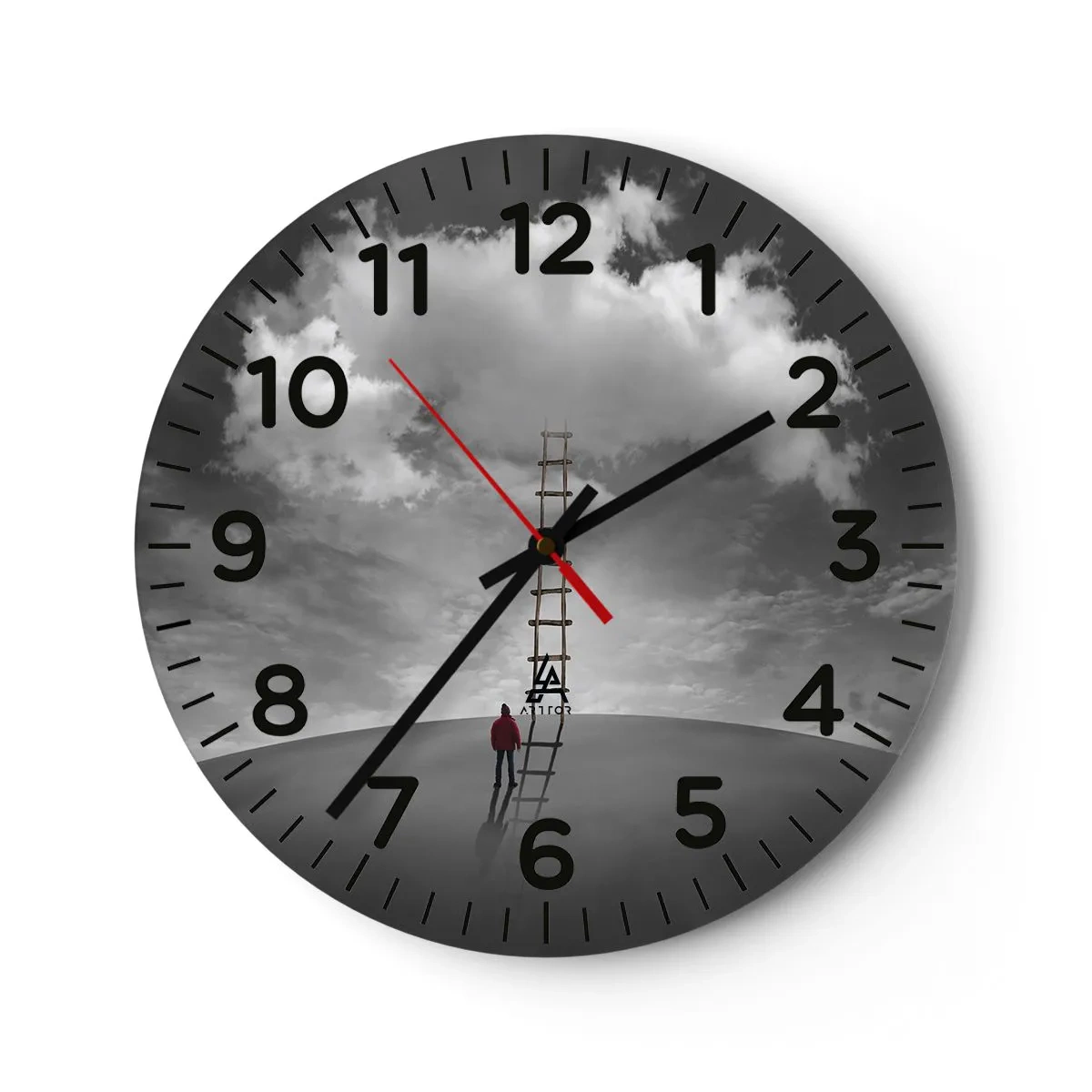 Wall clock - Clock on glass - Everything Is Poissible - 40x40 cm