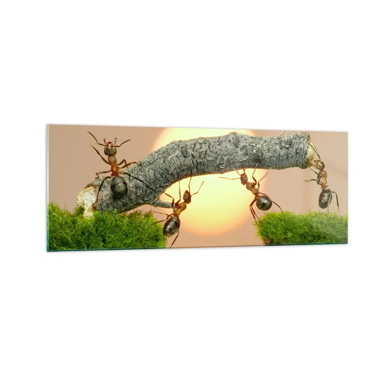 Glass picture - Joyful, Mutual Work - 140x50 cm