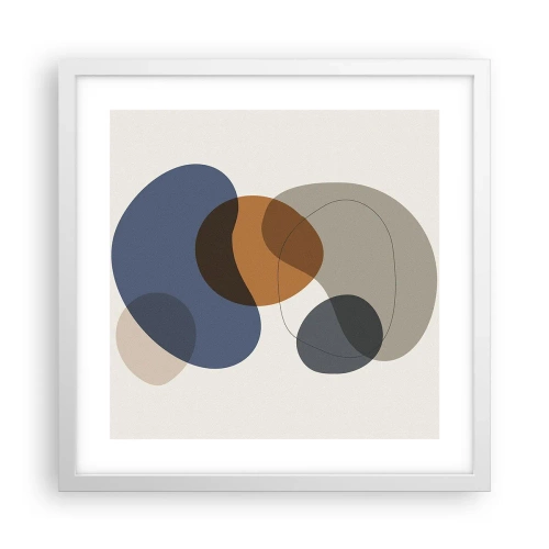 Poster in white frmae - Drops of Colours - 40x40 cm