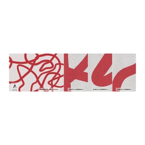 Photo Wallpaper Sample Premium Canvas - Red on White - Minimalism, Piece, Lines - 100x30 cm