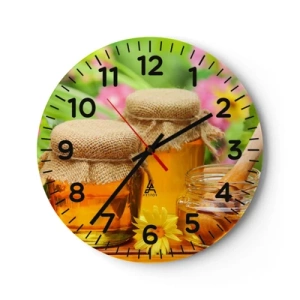 Wall clock - Clock on glass - Sweet and Flowery - 40x40 cm
