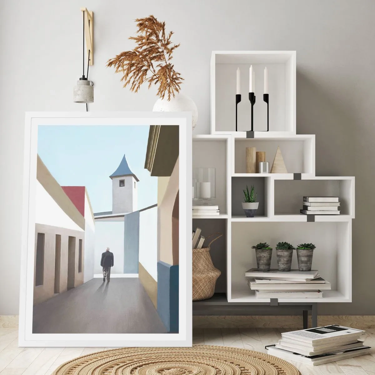 Poster in white frmae - Sunny Walk - 40x50 cm