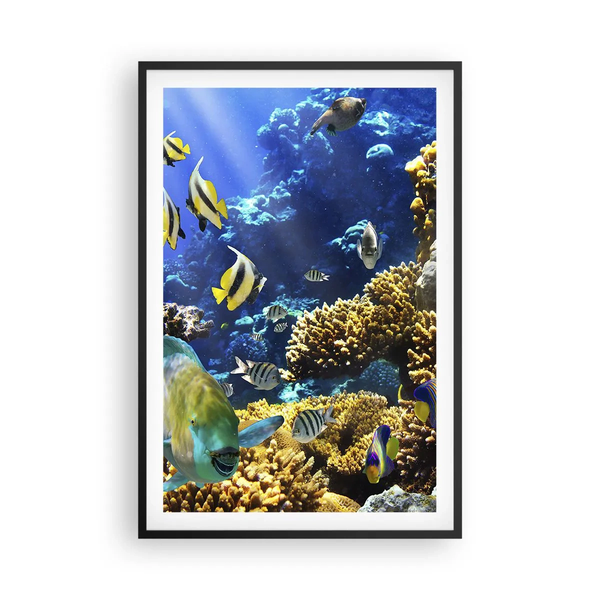 Poster in black frame - Big Traffic to Holiday Destination - 61x91 cm