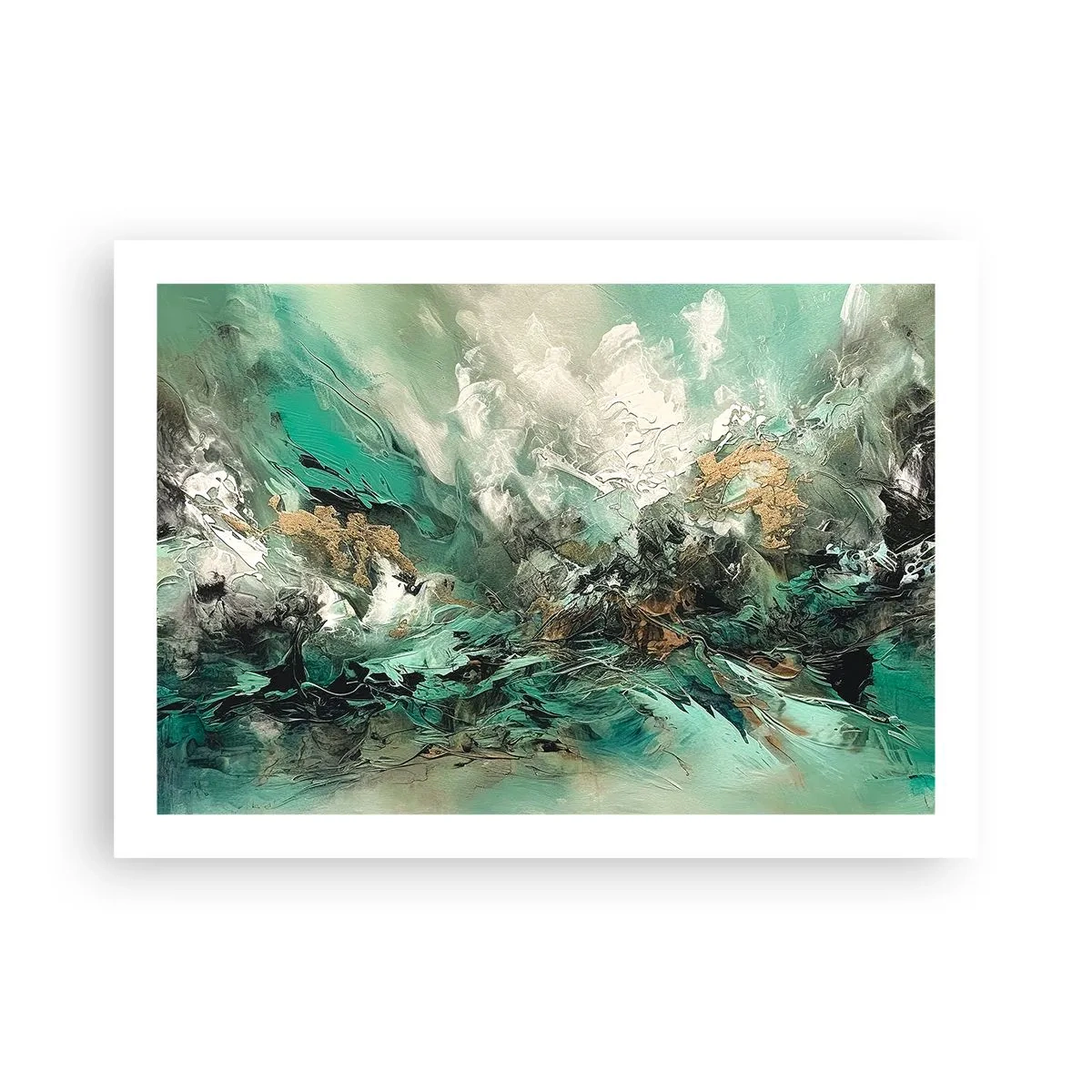 Poster - Emerald and Black Lump - 70x50 cm