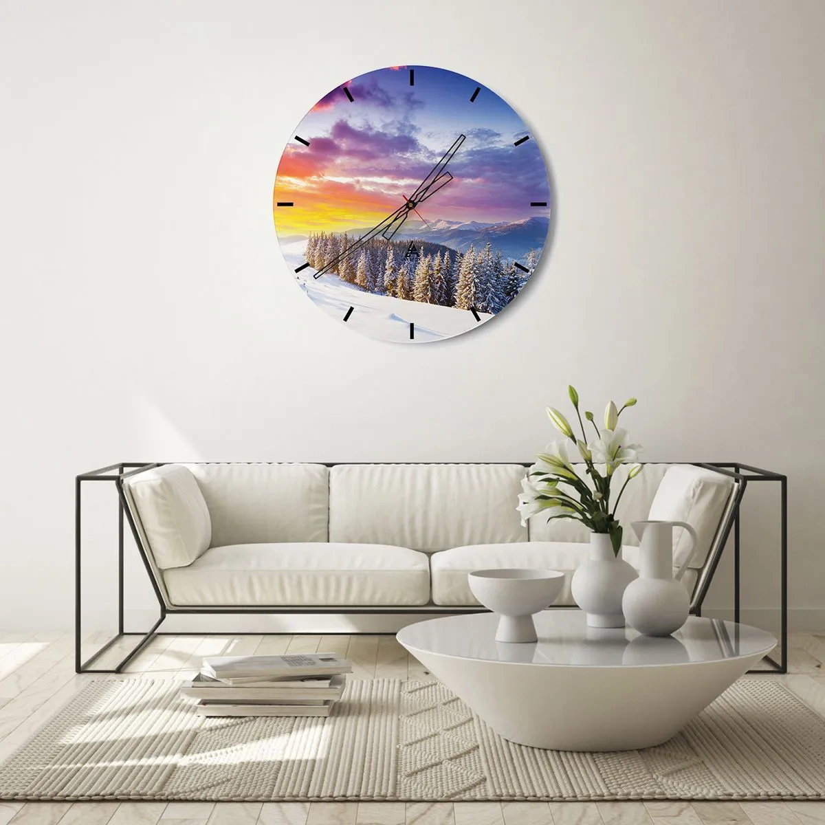 Wall clock - Clock on glass - In Plain Daylight - 40x40 cm
