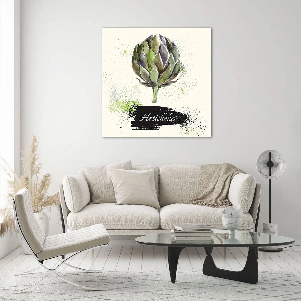 Glass picture - Eviva Vegetables! - 40x40 cm