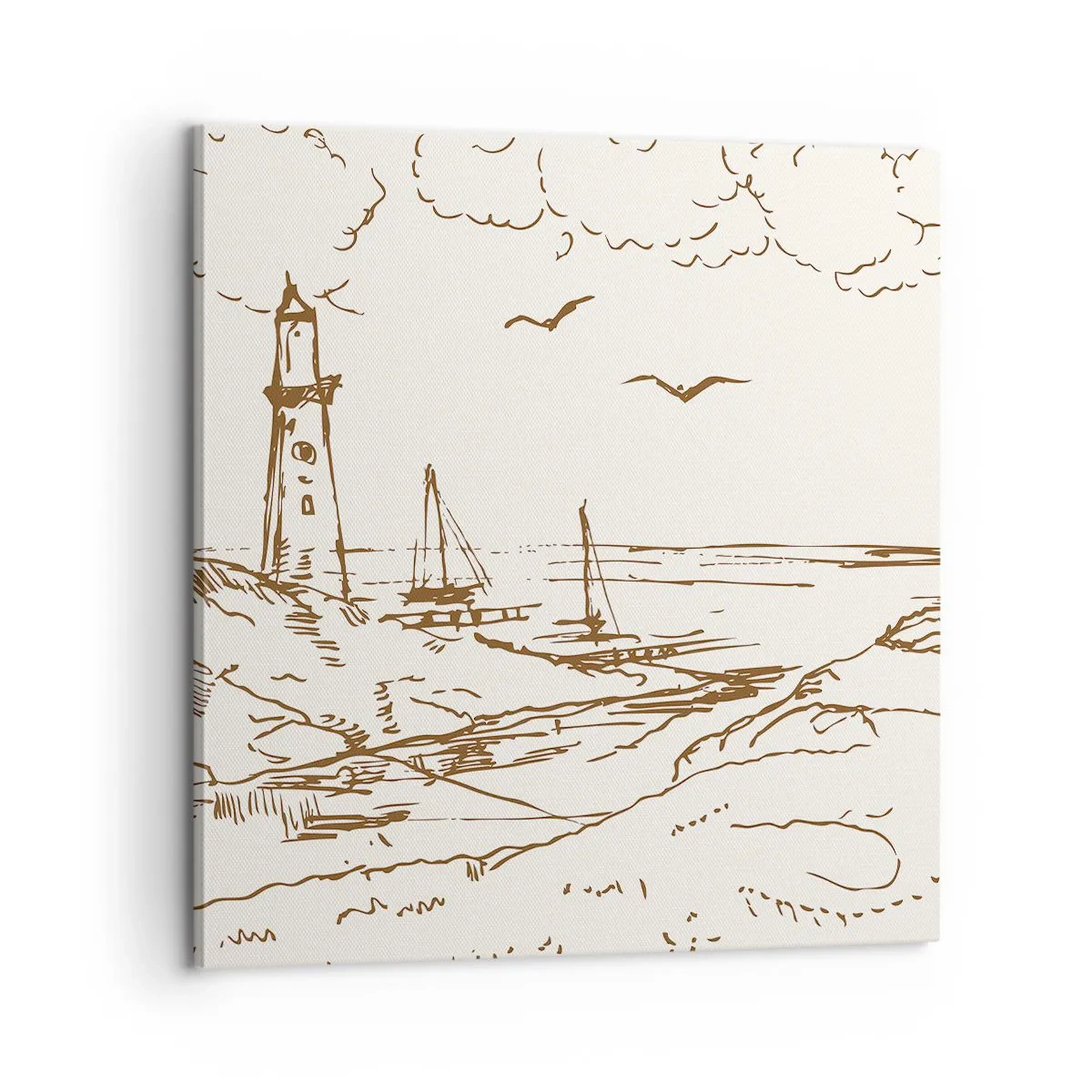 Canvas picture - Outline of a Summer Postcard - 60x60 cm