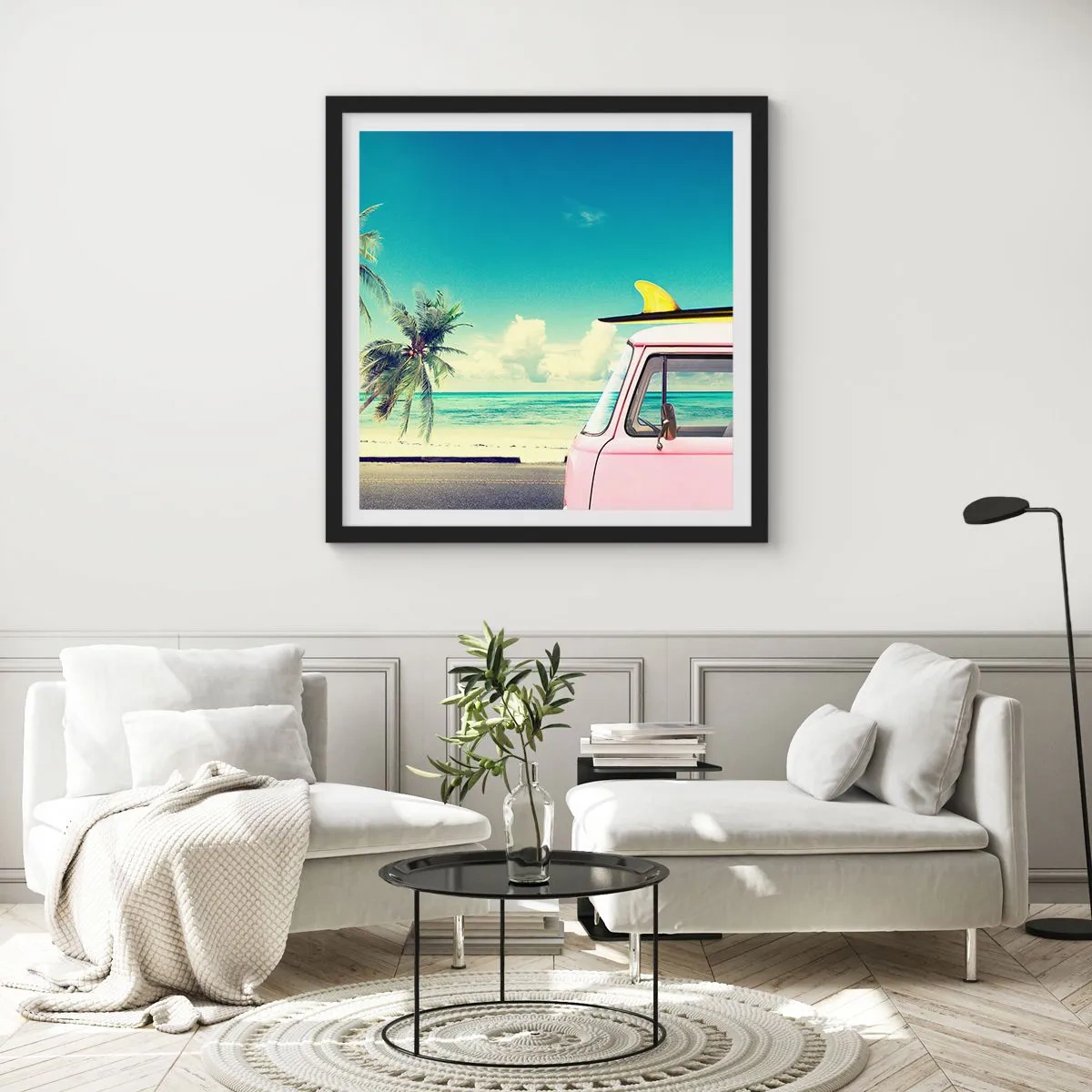 Poster in black frame - Holiday Time - 60x60 cm