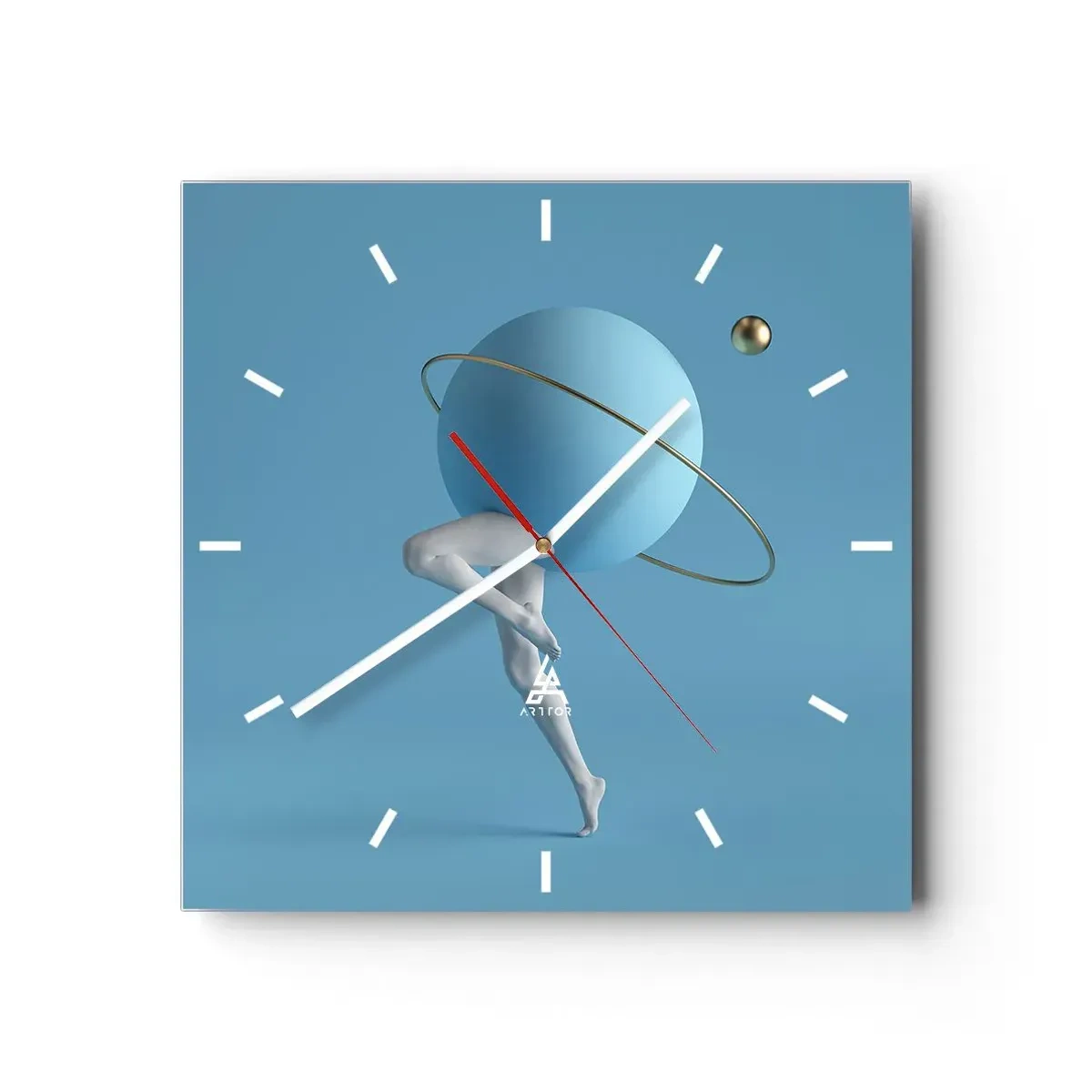 Wall clock - Clock on glass - And Planets Are Going Crazy - 40x40 cm