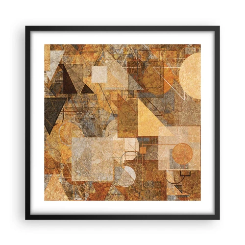 Poster in black frame - Cubist Study in Brown - 50x50 cm