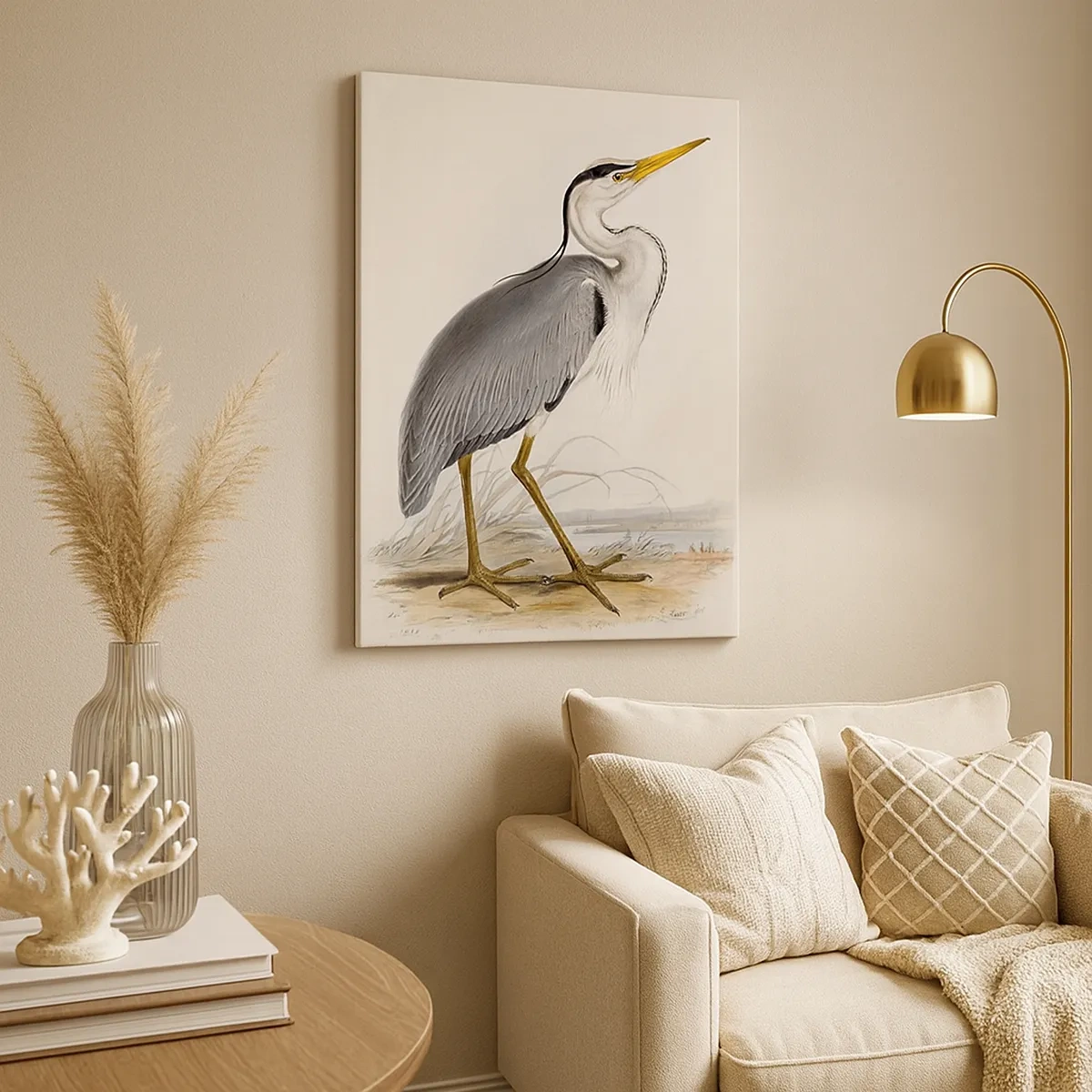 Canvas picture - Charm of a Heron - 50x70 cm
