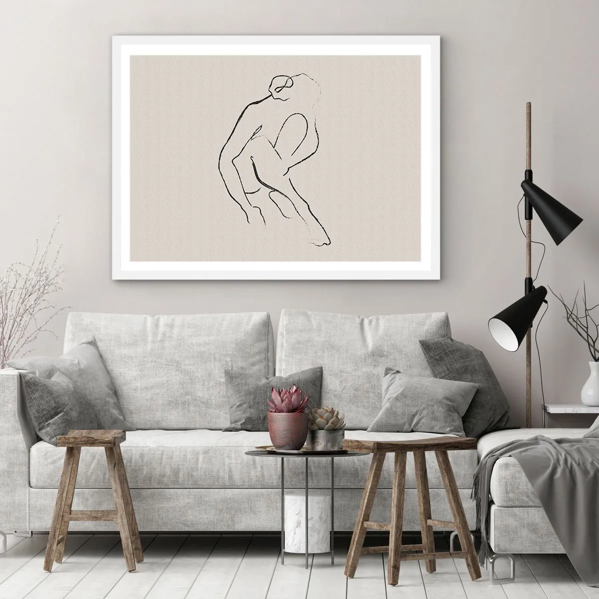 Poster in white frmae - Intimate Sketch - 40x30 cm