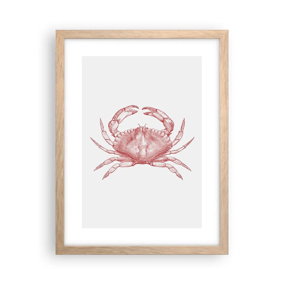 Poster in light oak frame - Crab Like No Other - 30x40 cm