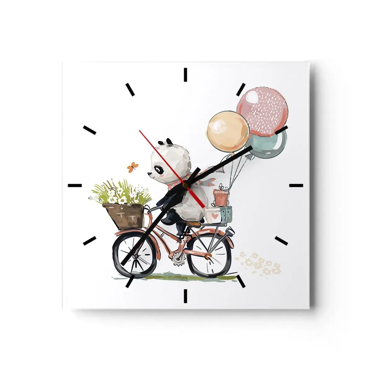 Wall clock - Clock on glass - Lucky Day - 30x30 cm