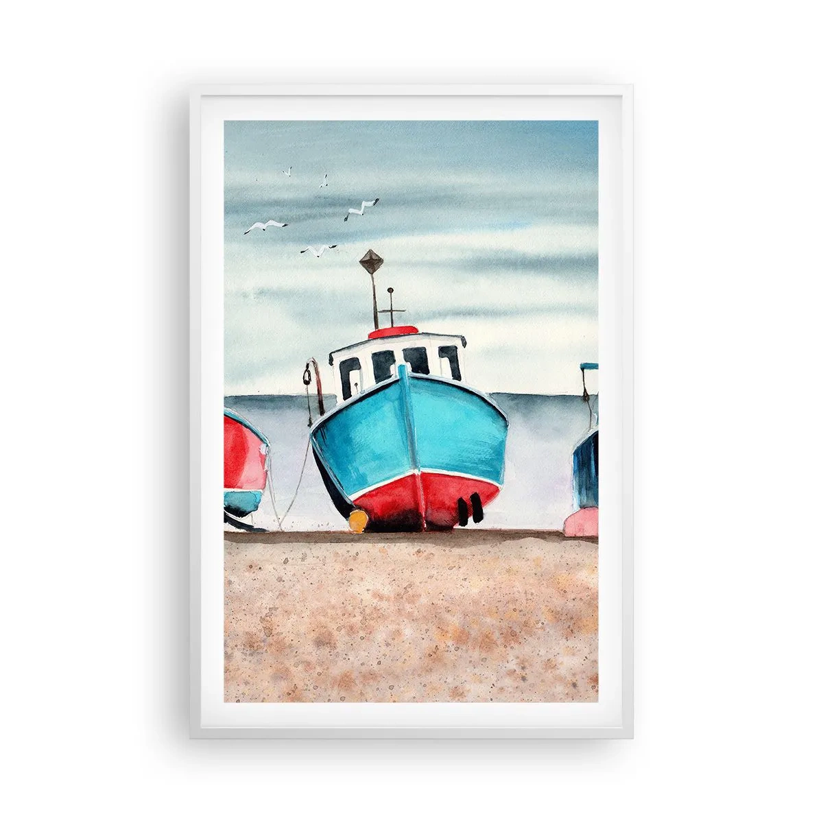 Poster in white frmae - Ready for Fishing - 61x91 cm