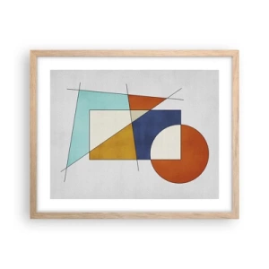 Poster in light oak frame - Abstract: Modernist Fun - 50x40 cm