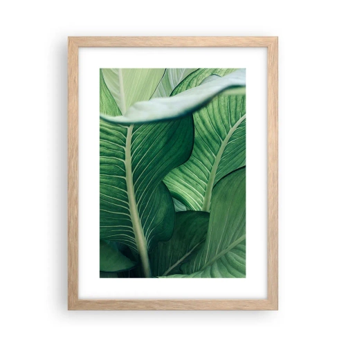Poster in light oak frame - Life in Intense Green Colour - 30x40 cm