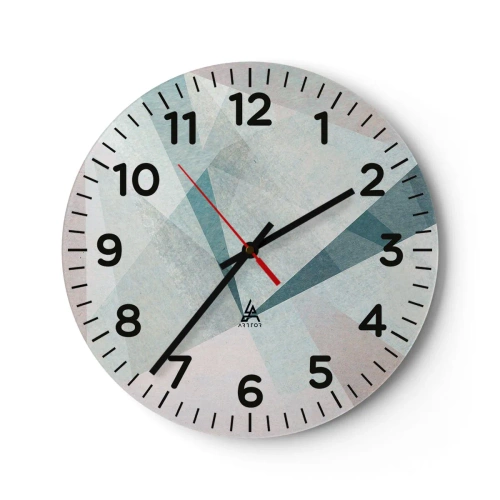 Wall clock - Clock on glass - Calmly but Dynamically - 30x30 cm