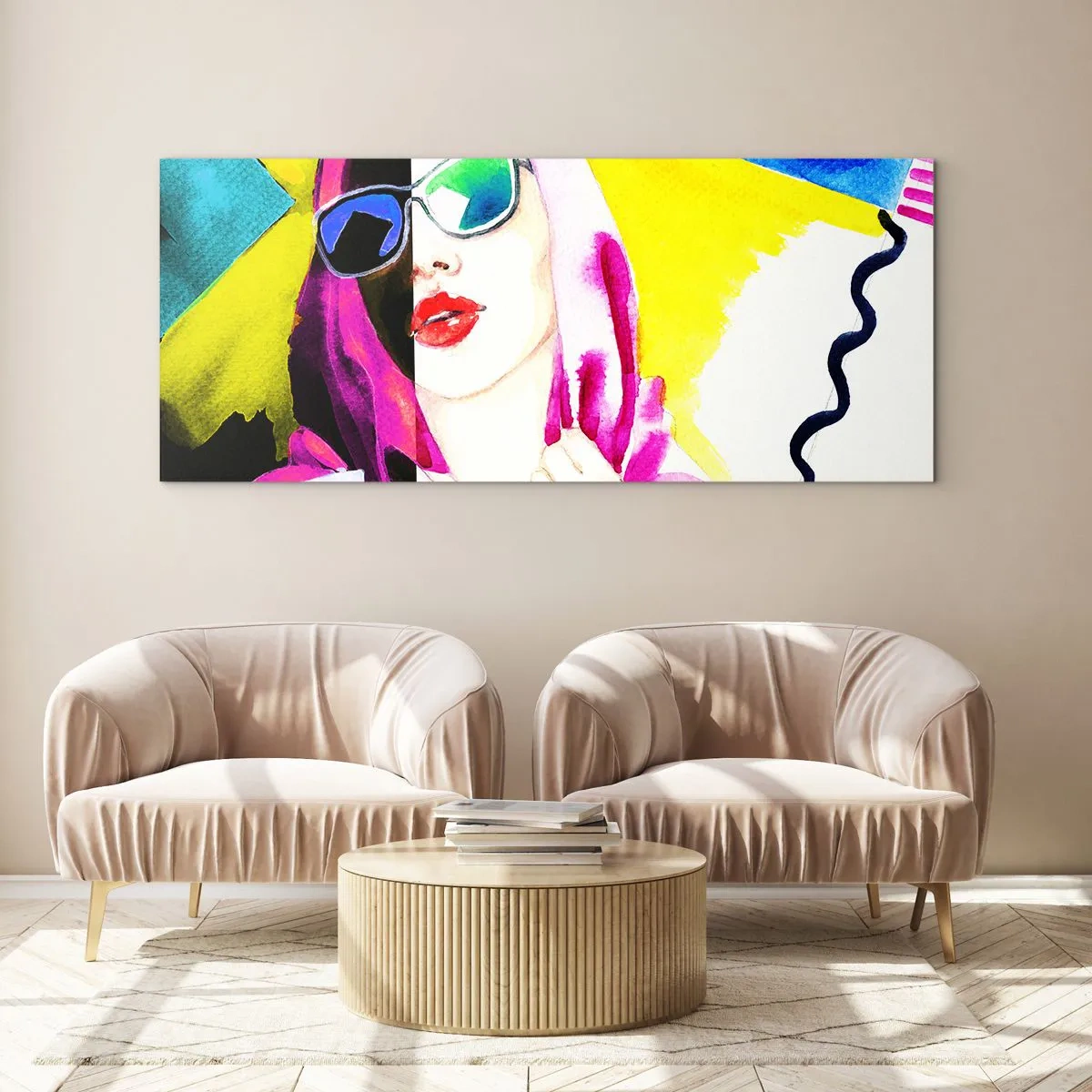 Glass picture - I Am not White I Am not Black - 160x50 cm