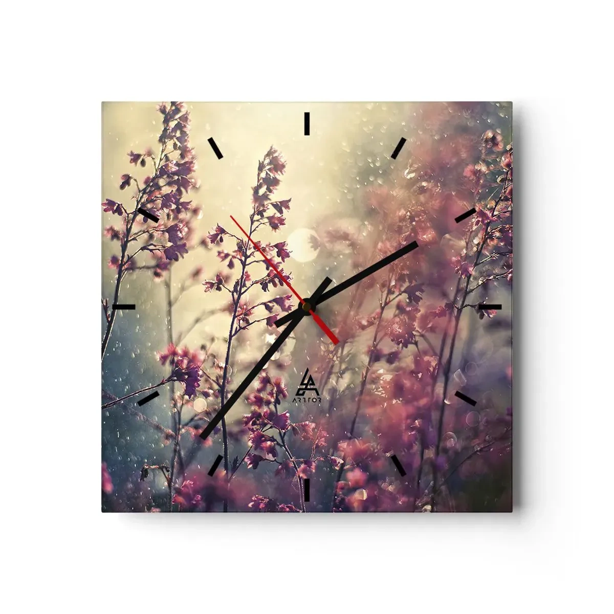 Wall clock - Clock on glass - Secret Garden - 30x30 cm