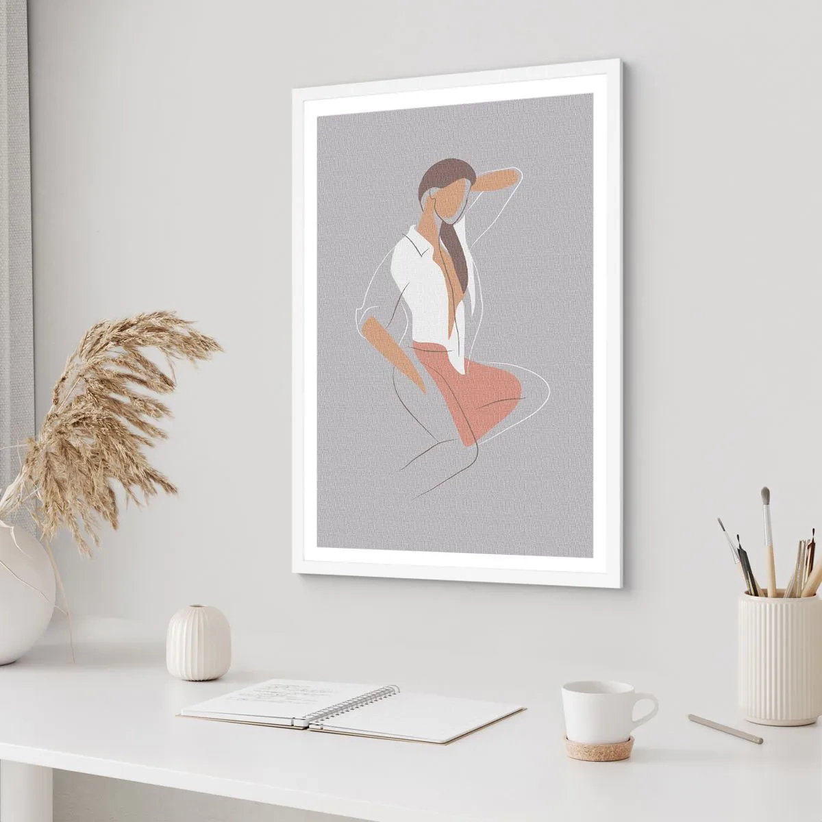 Poster in white frmae - Outline of Charm - 30x40 cm