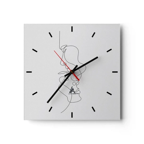 Wall clock - Clock on glass - Ardour of Desires - 30x30 cm