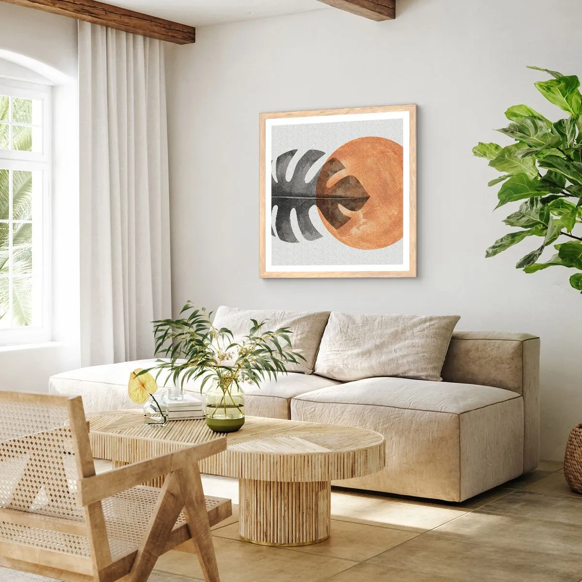 Poster in light oak frame - Always the Sun - 30x30 cm