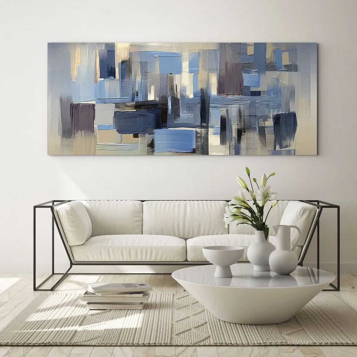 Glass picture - Blue Construction - 160x50 cm