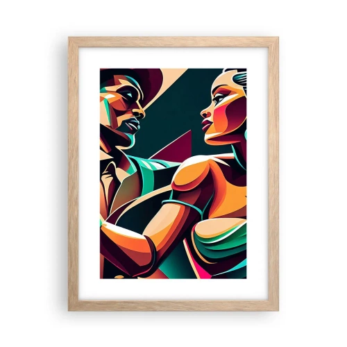 Poster in light oak frame - In a Heartbeat - 30x40 cm
