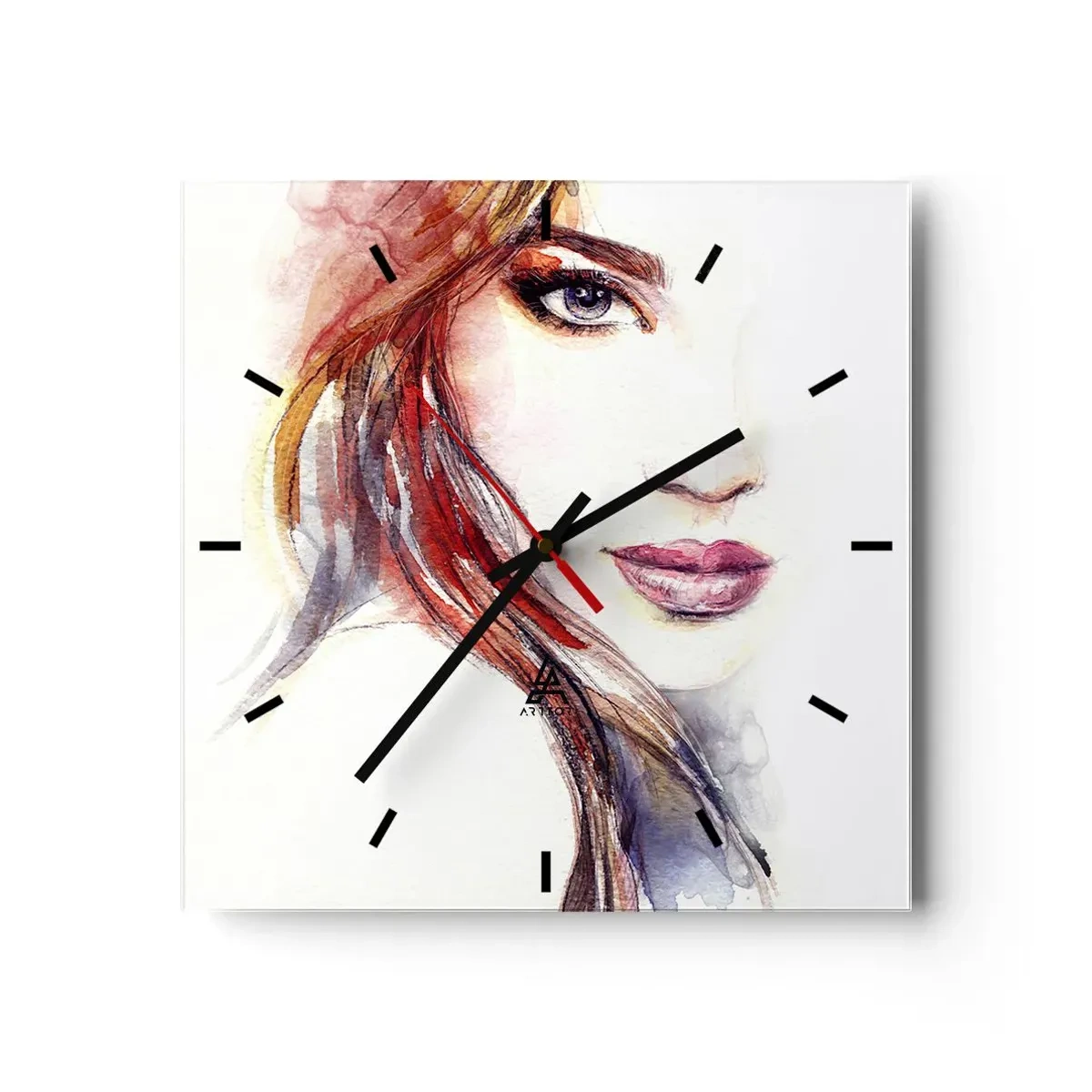 Wall clock - Clock on glass - Vademecum -Follow Me - 30x30 cm