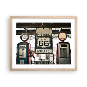 Poster in light oak frame - American Retro Trip - 50x40 cm