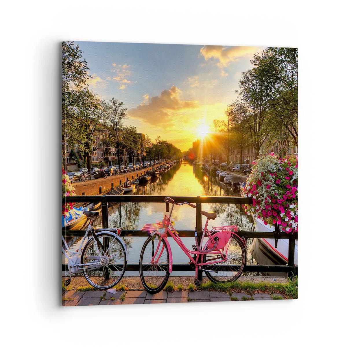 Canvas picture - Spring Morning in Amsterdam - 70x70 cm