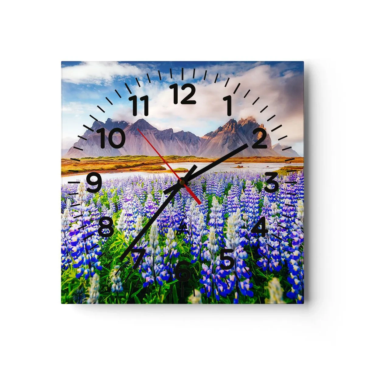Wall clock - Clock on glass - Strength and Severity next to Sweetness - 40x40 cm