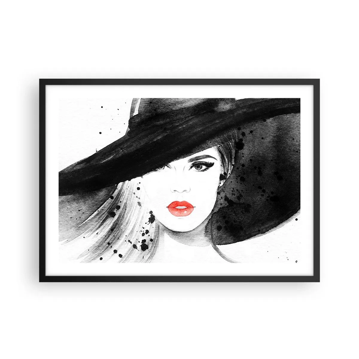 Poster in black frame - Lady in Black - 70x50 cm