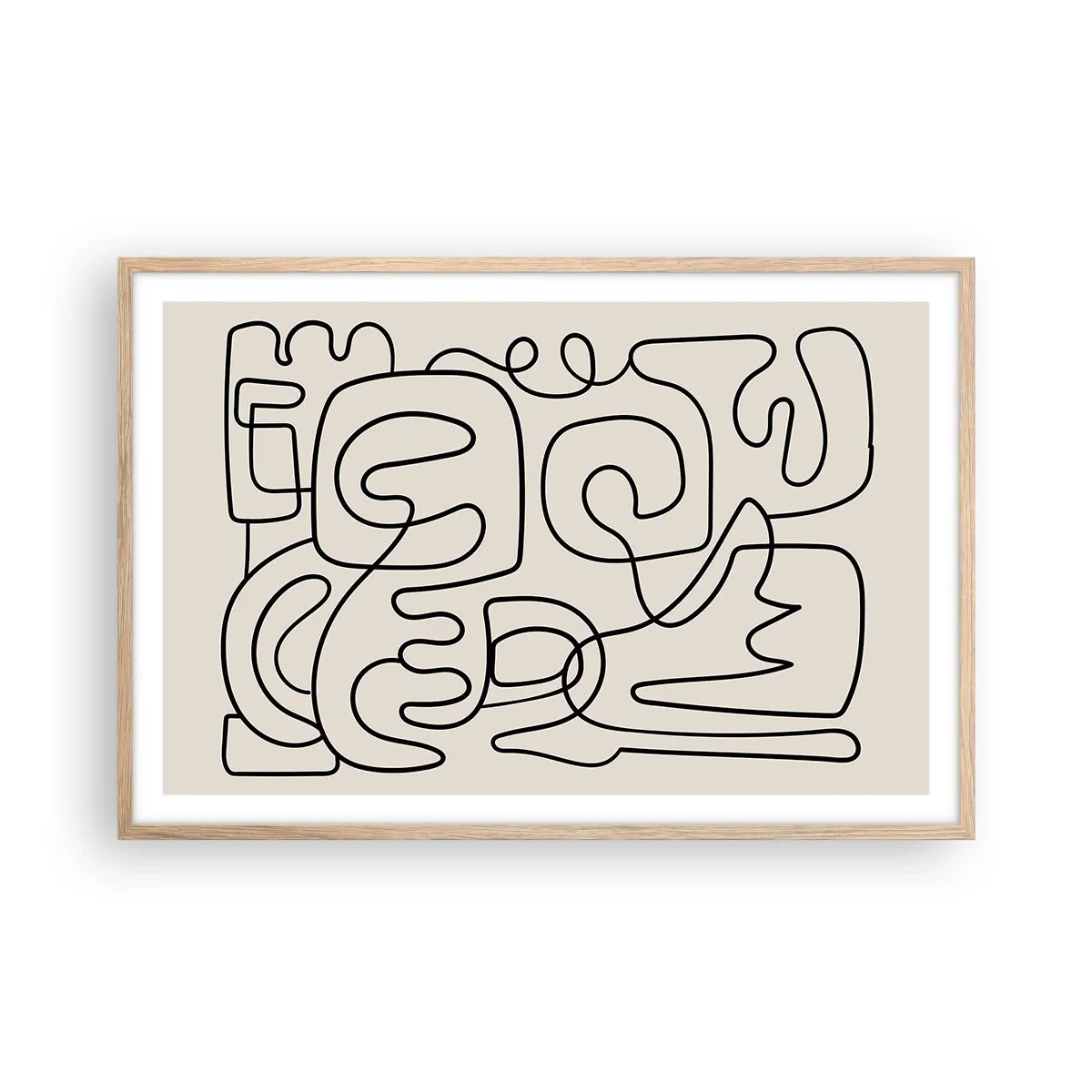 Poster in light oak frame - Tracing - 91x61 cm