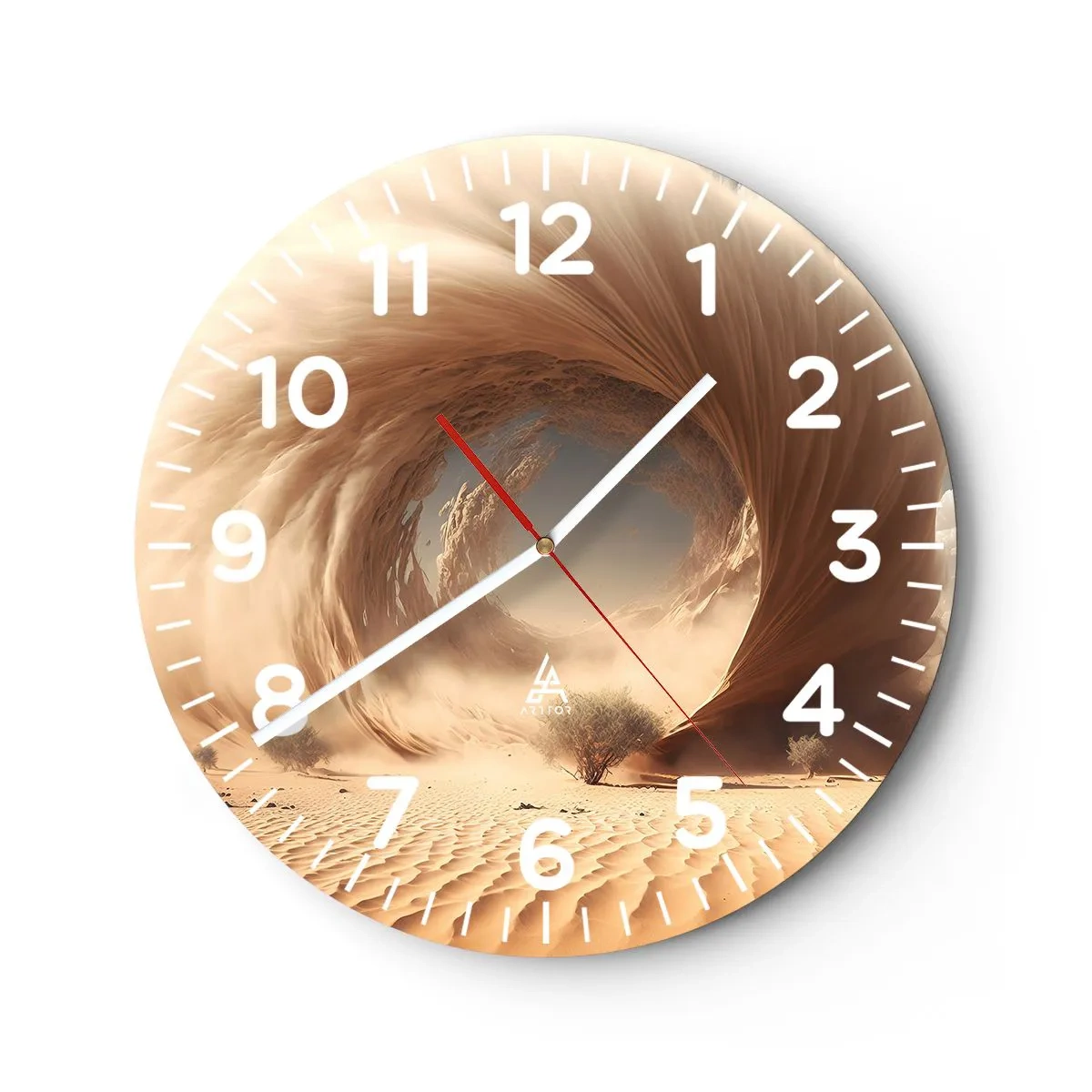 Wall clock - Clock on glass - Open Portal - 40x40 cm