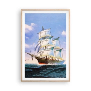 Poster in light oak frame - Proudly with Wind - 61x91 cm