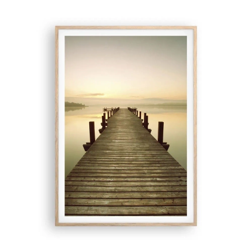 Poster in light oak frame - Before Dawn, Dawn, Light - 70x100 cm