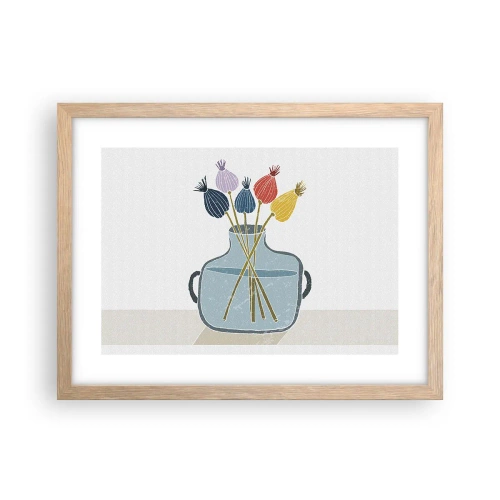 Poster in light oak frame - As Quiet as Poppies - 40x30 cm